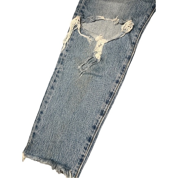 Levi’s Wedgie Button Fly Distressed Ripped Raw Hem High Waisted Jeans - Picture 7 of 10